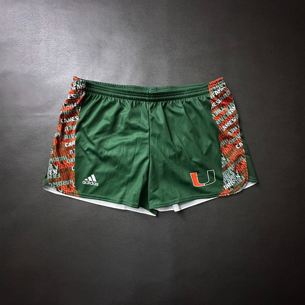 Adidas Miami Hurricanes Shorts Mens XL Green Cross Country XC Classic 2" Inseam